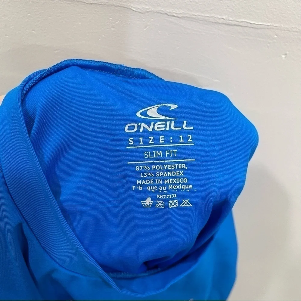 O’Neill Youth Basic Skins 50+ Long Sleeve Sun Shirt Blue Size 12 Rashguard